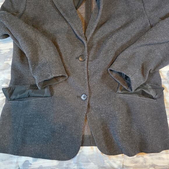 Talbots 2 Button Gray Tweed Blazer Pockets Jacket Coat Casual Women's 1X Gift - Picture 8 of 10